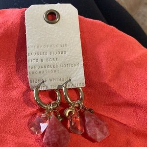 Anthropologie gold hoops with embellishments